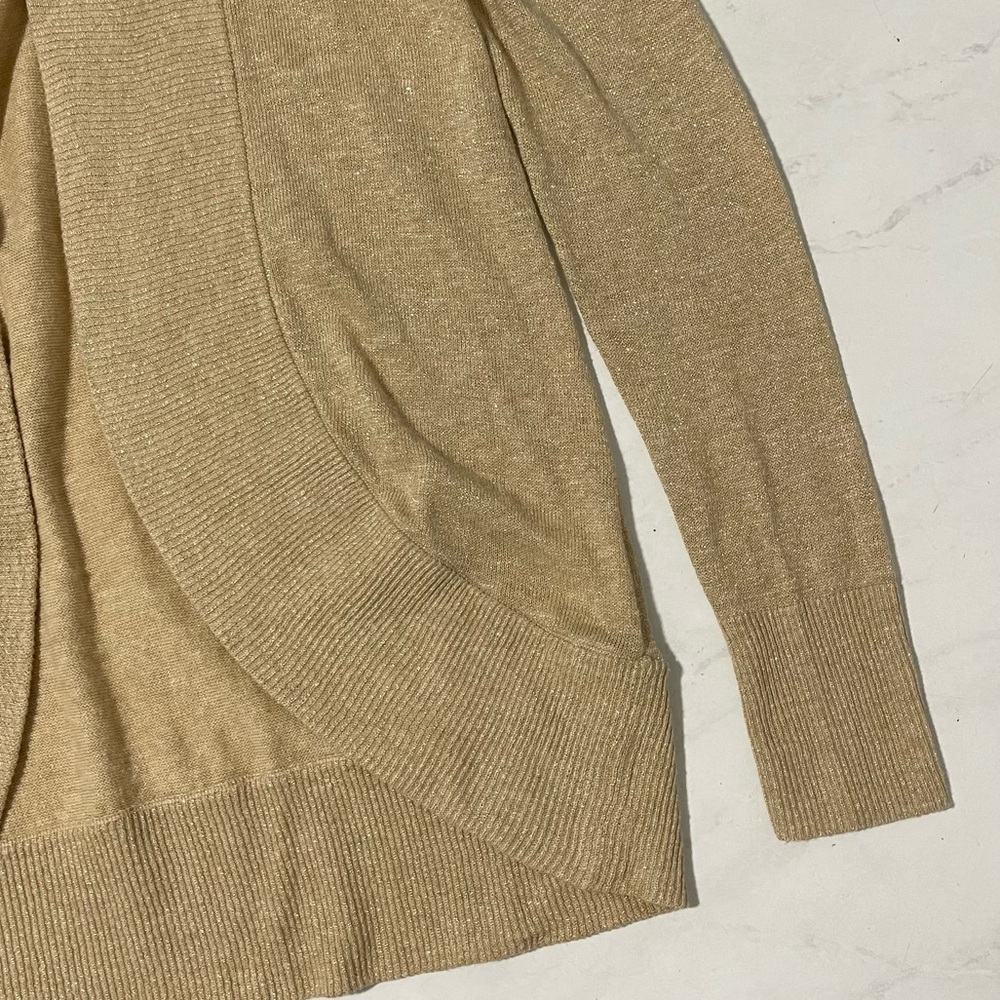 Lilly Pulitzer XS Gold Open Front Metallic Cardigan Holiday Christmas Party - Picture 5 of 7